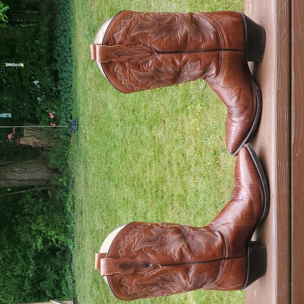 Vintage Dan Post Teju Lizard and Leather Size 7.5 - Picture 4 of 12